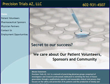 Tablet Screenshot of precisiontrials.com